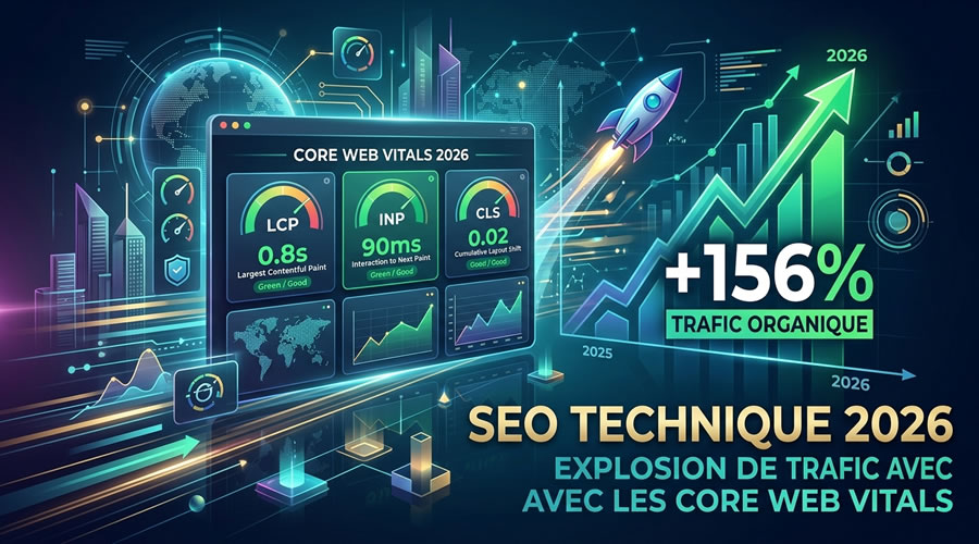 SEO technique 2026 : +156% de trafic avec les Core Web Vitals