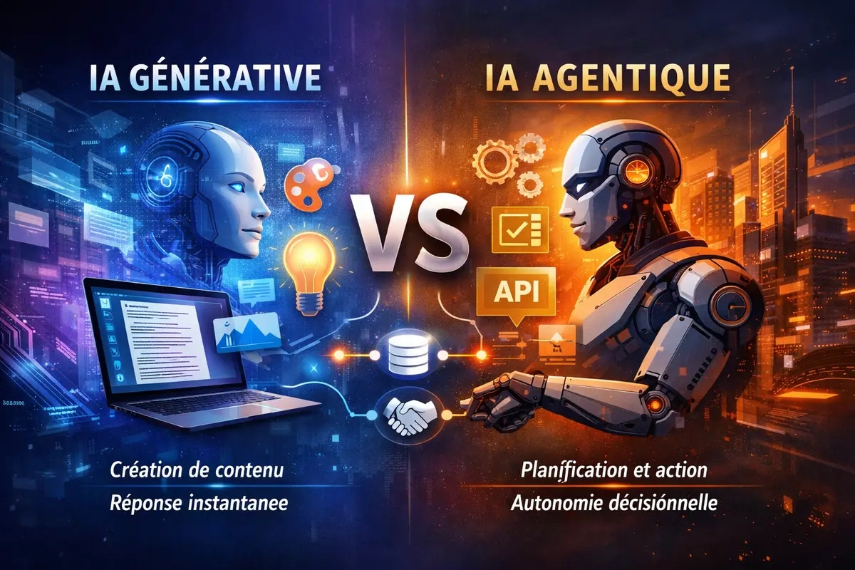 IA agentique : définition, fonctionnement, différences avec l'IA générative et cas d'usage en entreprise