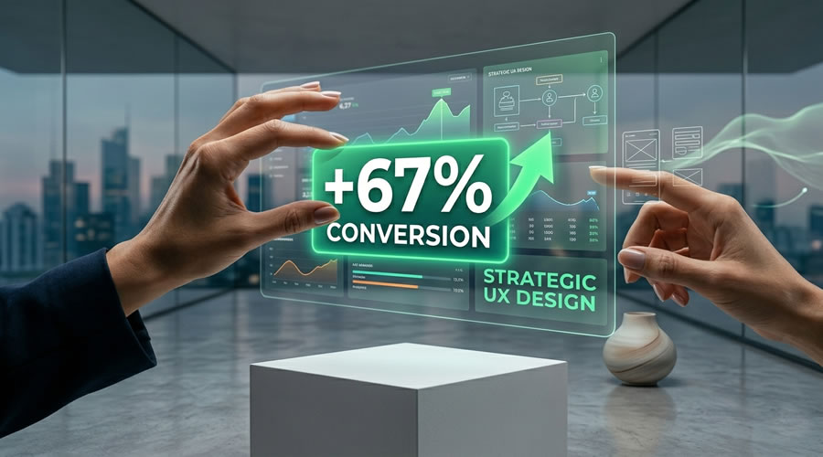 Design stratégique : +67% de conversion grâce à l'UX