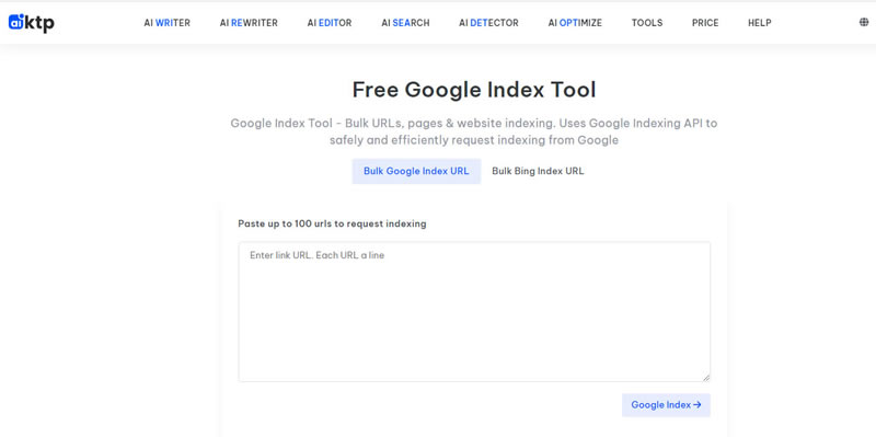 Bulk Google Indexing Tool pour indexation massive