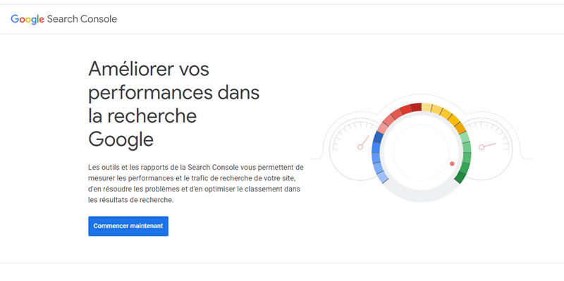 Interface de Google Search Console