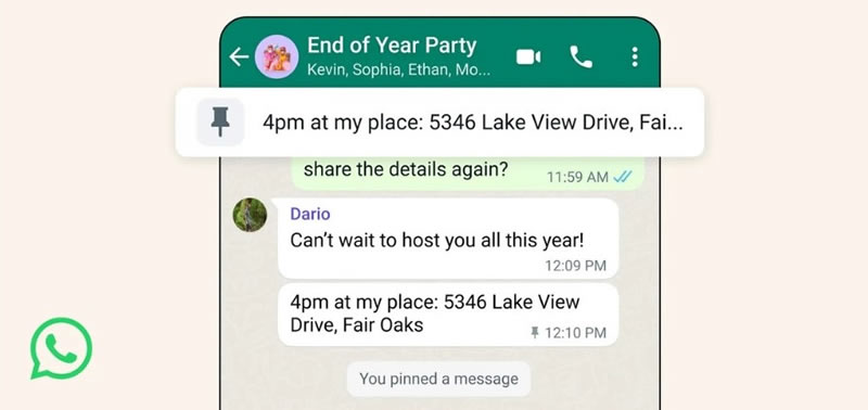 Épinglage de messages importants sur WhatsApp